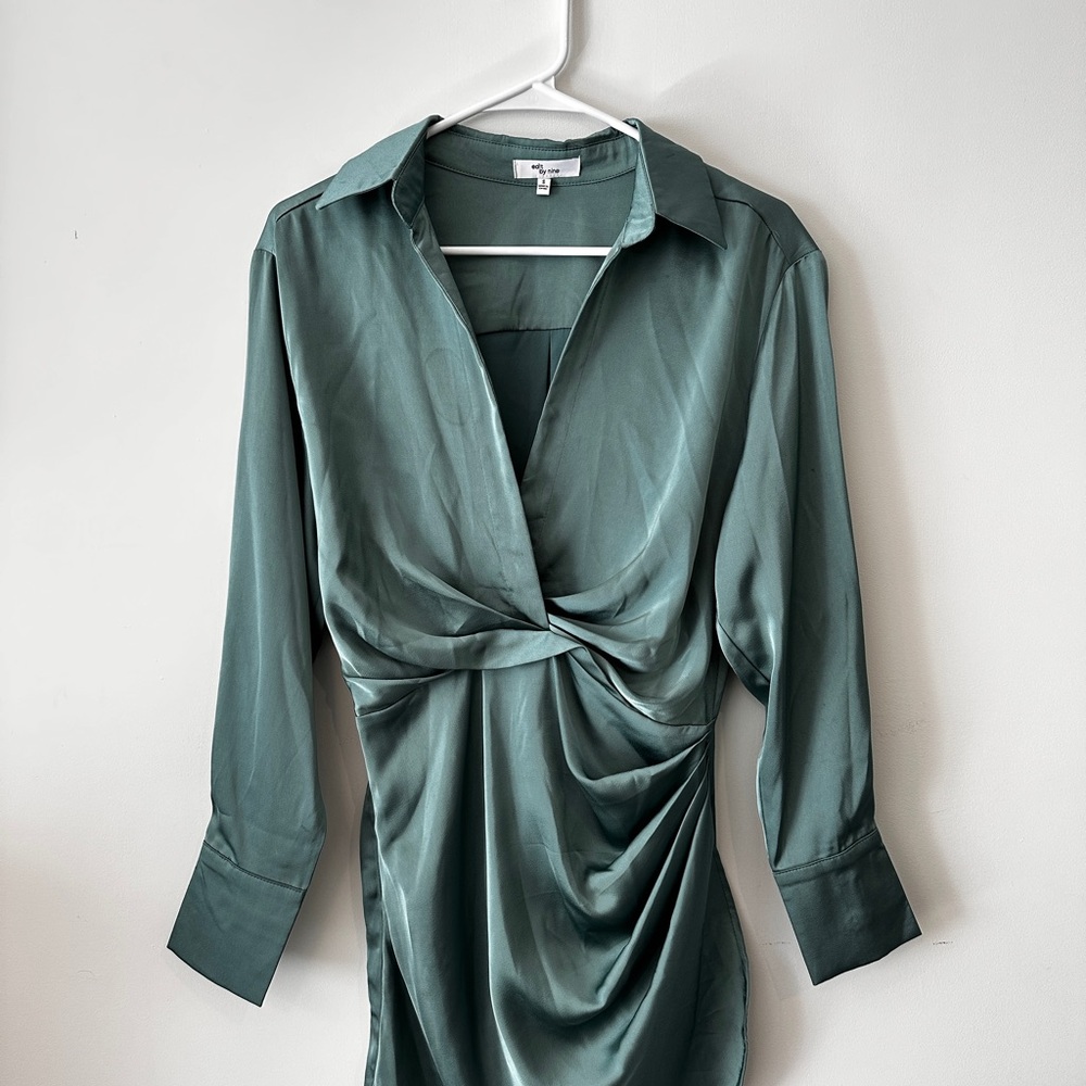 Green Satin Mini Dress